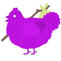 A amethyst chicken with a lace pattern