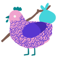 (unnamed), a pink and indigo chicken with a double-lace pattern