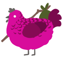 A fuchsia and wine chicken with a half-lace pattern