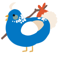 A sapphire and cream chicken with a neck-speckle pattern
