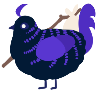 A tumblr and indigo chicken with a half-bar pattern
