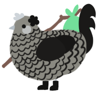 Granite, a ash and sable chicken with a lace pattern