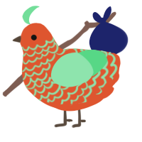 A vermilion and spring chicken with a lace pattern