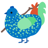A sapphire and spring chicken with a speckle pattern