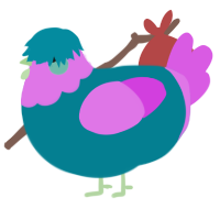 A sea and orchid chicken with a head pattern