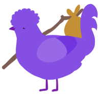 A blurple chicken