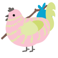 A rose and lemon chicken with a bar pattern