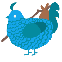 A sky and sea chicken with a lace pattern