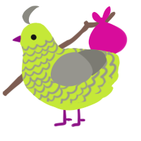 honeydew, a lime and ash chicken with a lace pattern