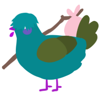A teal and olive chicken