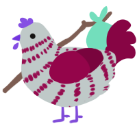 Pennyroyal Tea, a silver and maroon chicken with a bar pattern