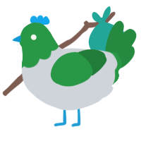 A mist and viridian chicken with a head pattern