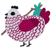 A mist and maroon chicken with a lace pattern