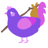 A blurple and orchid chicken