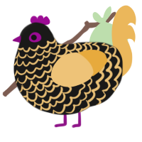 A sable and honey chicken with a lace pattern