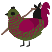 A olive and maroon chicken with a lace pattern