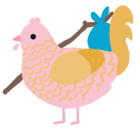 Hon, a rose and honey chicken with a lace pattern