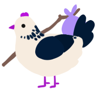 A cream and tumblr chicken with a neck-speckle pattern