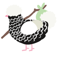 A sable and white chicken with a lace pattern