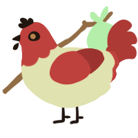 Katsup, a silver and crimson chicken with a head pattern