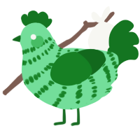 A spring and leaf chicken with a bar pattern