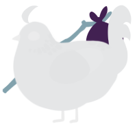 A sable chicken with a neck-speckle pattern