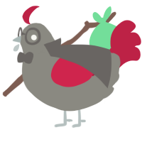 Crim, a ash and crimson chicken