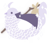 A lilac chicken with a lace pattern