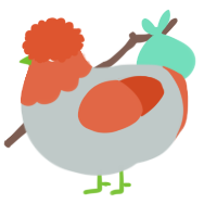 A silver and vermilion chicken with a head pattern