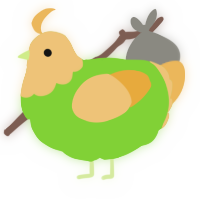 A grass and honey chicken with a head pattern