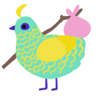 Sour Lemon Lime, a mint and yellow chicken with a lace pattern
