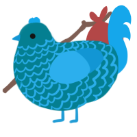 A sea and sky chicken with a lace pattern