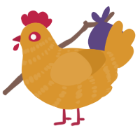 A orange chicken with a bar pattern
