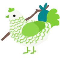 A white and grass chicken with a lace pattern