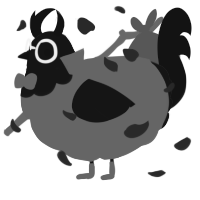 A grey and black chicken with a head pattern