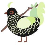 A sable and apple chicken with a lace pattern