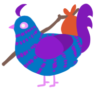 blue failure, a sapphire and violet chicken with a bar pattern