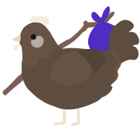 A bark chicken with a head pattern
