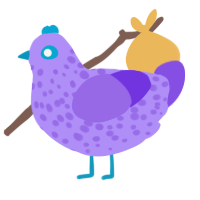Party Rock Is, a lilac and blurple chicken with a speckle pattern