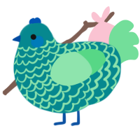 A teal and spring chicken with a lace pattern