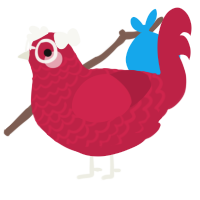 Cherry Soda, a crimson chicken with a lace pattern