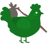 A leaf chicken with a neck-speckle pattern
