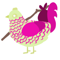 GetInto Hypnosis Mic, a apple and fuchsia chicken with a lace pattern