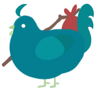 A sea and teal chicken