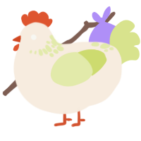 A cream and lemon chicken with a neck-speckle pattern