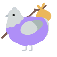 A lilac and silver chicken with a head pattern