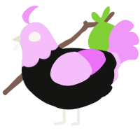 A black and lavender chicken with a head pattern