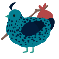 A sea and tumblr chicken with a speckle pattern