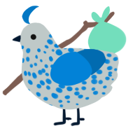 A silver and sapphire chicken with a speckle pattern