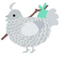 A silver and mist chicken with a lace pattern